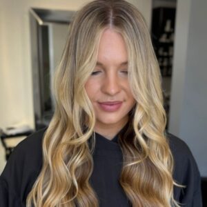 Balayage Chertsey golden honey blend by Esme at Leah Durrant Salon Balayage Chertsey golden honey blend by Esme at Leah Durrant Salon