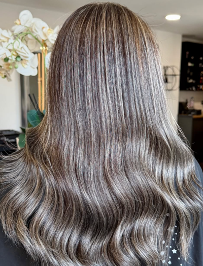 Grey blending at Leah Durrant Hairdressing in Chertsey