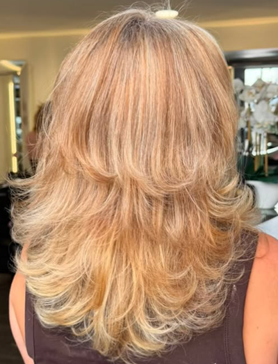 Soft layered hairstyles at Leah Durrant Salon in Chertsey